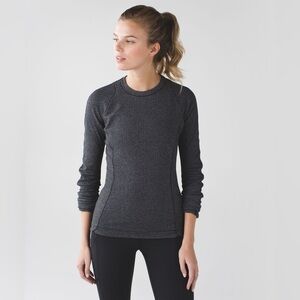 lululemon athletica Charcoal Herringbone Long Sleeve Tee